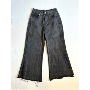 CHARCOAL Brand Women’s Flare Jeans Size 0 (XS) Black/Gray Denim Cut Offs Cotton